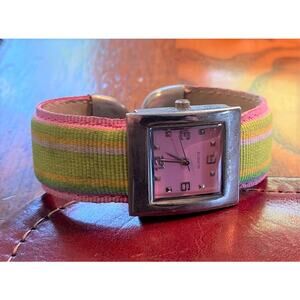 Style Time Ladies Fabric Bangle Bracelet Quartz Watch,